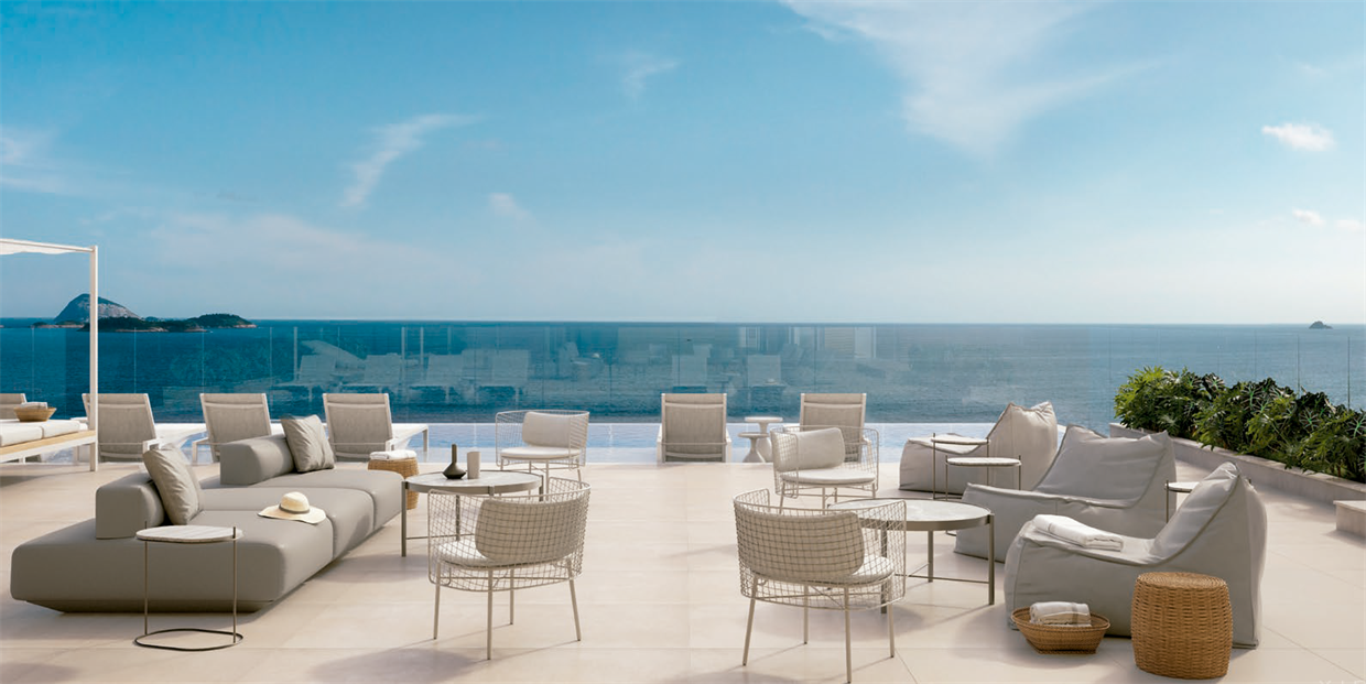 Rooftop com vista para o mar no IPA Ipanema