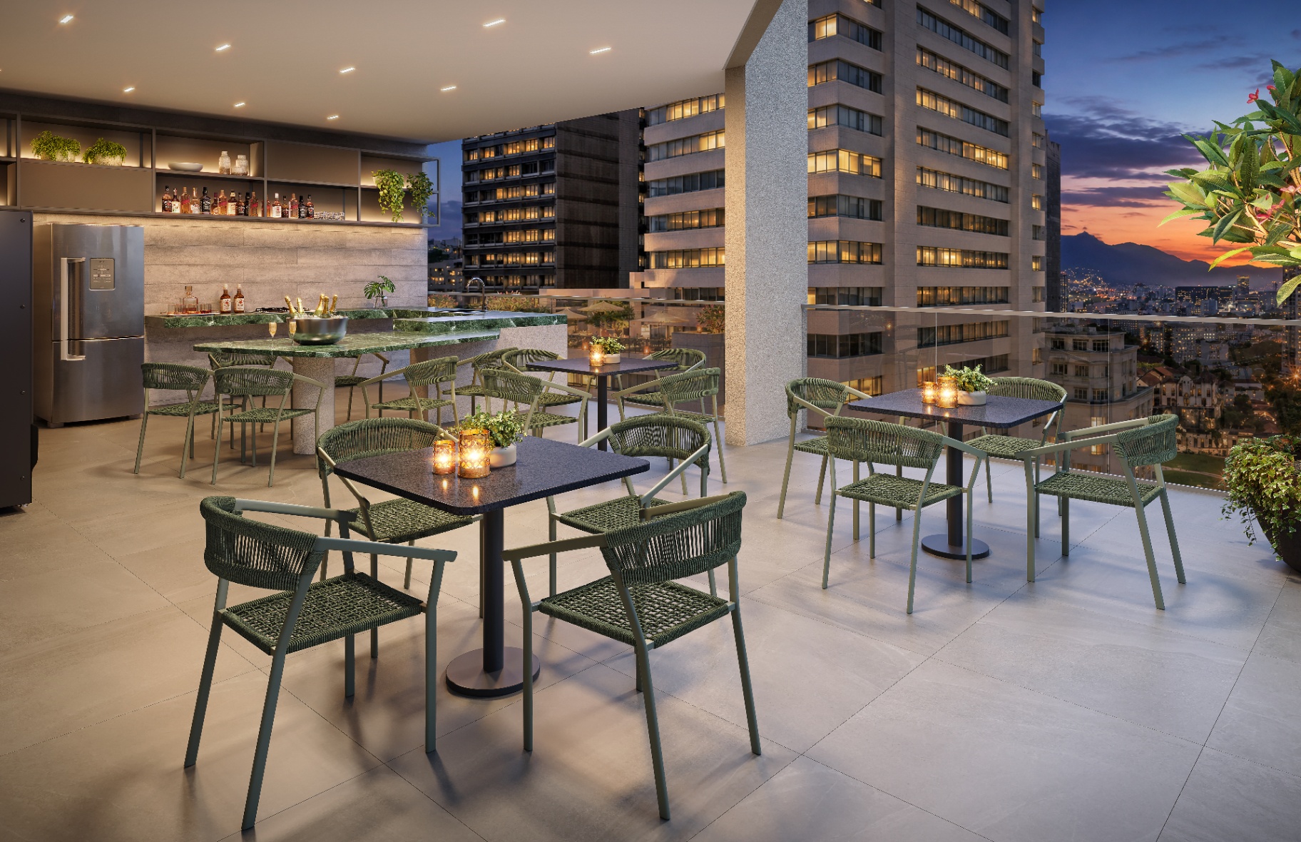 Pool bar no rooftop do Connect Centro